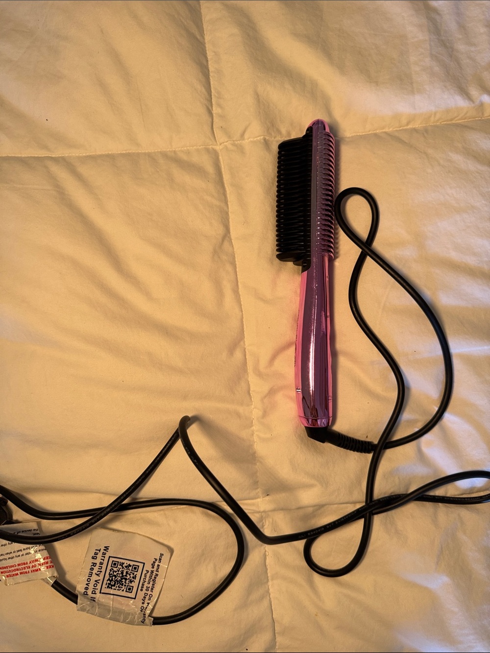 Pink Electric Hair Straightening Brush